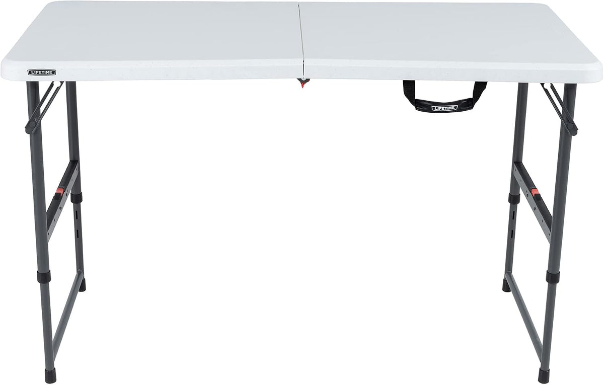 LIFETIME Height Adjustable Folding Table, 4 Foot