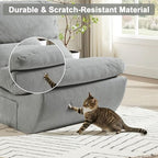 Comfy Reading Chair for Adults, Modular Sectional Sofa Bean Bag Chair, Cloud Couch Style with High Rebound Foam, Single Seat Compressible Sofa for Living Room & Bedroom, Grey