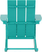 HDPE Shoreside Modern Rocking Poly Adirondack Chair (Set of 4),Turquoise