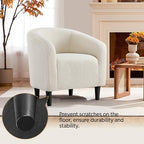 Yaheetech Compact Sherpa Accent Chairs Set of 2 for Small Spaces, Ivory | Compact Cozy Barrel Chairs with a Curved Silhouette, Upholstered Furry Armchair for Small Spaces, Living Room Bedroom Corner