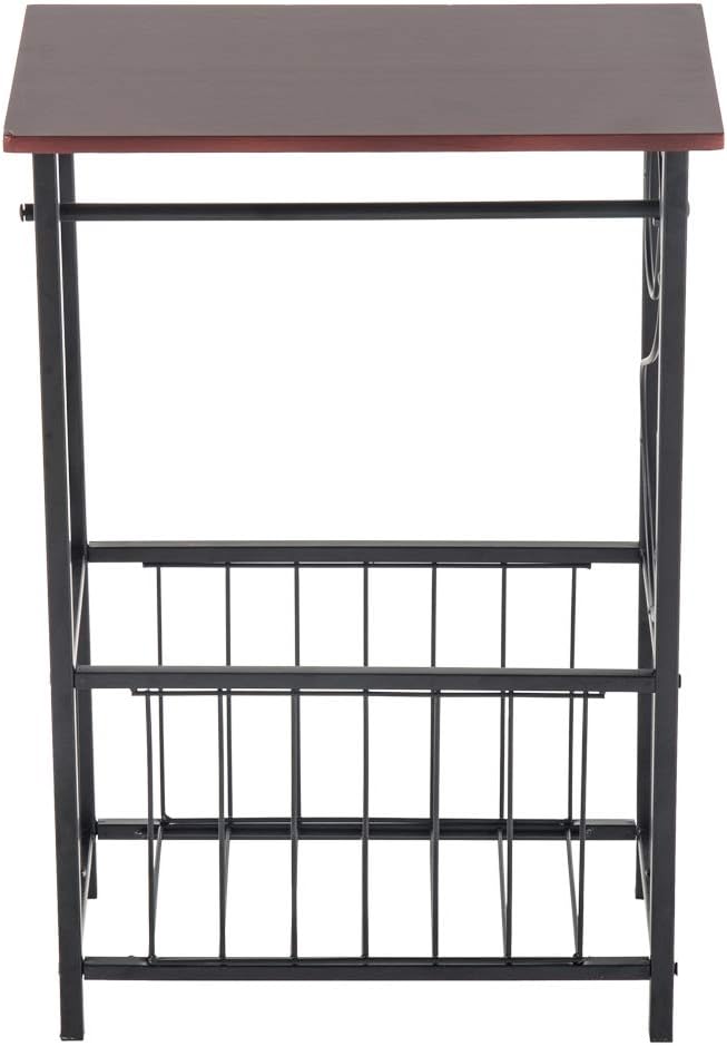 Side Table,Narrow End Table for Small Spaces,Snack Couch Table with Holder,Nightstand for Living Room,Bedroom,Office,Bathroom,Balcony (Coffee)