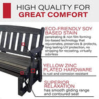 Amish Casual Heavy Duty 800 Lb Mission Pressure Treated Porch Glider (4 Foot, Semi-Solid Black Stain)