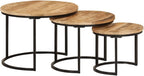Nesting Tables 3 pcs Solid Mango Wood | Space-Saving Design, Sturdy Tabletop, Versatile for Living Room, Bedroom, Office
