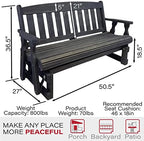 Amish Casual Heavy Duty 800 Lb Mission Pressure Treated Porch Glider (4 Foot, Semi-Solid Black Stain)