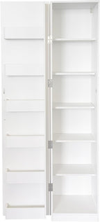 70.87" Narrow Kitchen Pantry Cabinet, Freestanding Buffet Cupboard with 6 Door Shelves & Adjustable Shelves, 6-Tier Slim Storage Organizer for Kitchen, Living Room, Dining Room, White