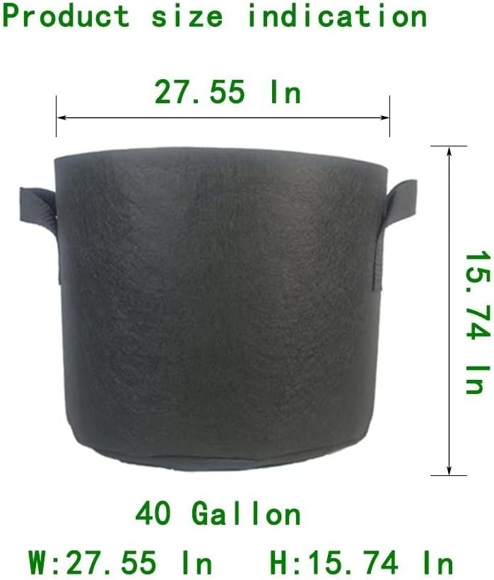 WEIFENG 3-Pack 40 Gallon Grow Bags Large Pots for Plants Outdoor with Handles