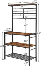 Rack With Hooks Kitchen Storage Shelf With High Display Shelves And Mesh Panel Island