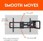 ECHOGEAR Full Motion TV Mount & in Wall TV Cable Hider Bundle - Mount TVs Up to 90" & Conceal The Wires Behind The Wall