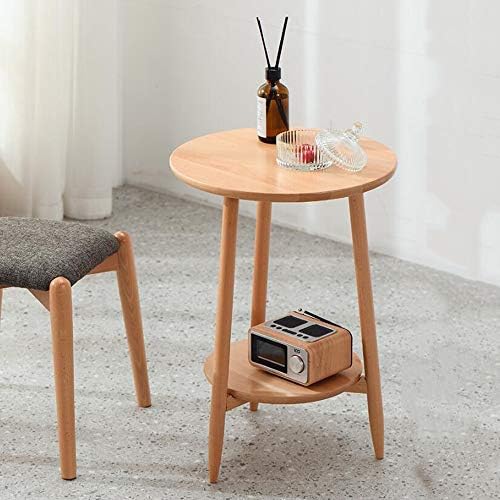 Telephone Table, Sofa Side Table,Sofa & Console Tables,Telephone Tables,Side Table with Storage Shelf,2 Colors (Wood Color-16.53 * 16.53 * 23.62in