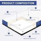 CYMULA Folding Mattress Twin, 6 Inch Memory Foam Tri-Fold Floor Bed and Futon,Twin Topper with Breathable & Washable Cover,Foldable Mattress for Guest Bed, Office Nap,Camping,White，38"x75" 6"