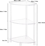 Corner Shelf, 3 Tier Acrylic Corner Side Table, 25.6 inch Standing Triangle End Table, Modern Home Display and Storage Shelf, Small Bedside Tables for Bedroom, Living Room,