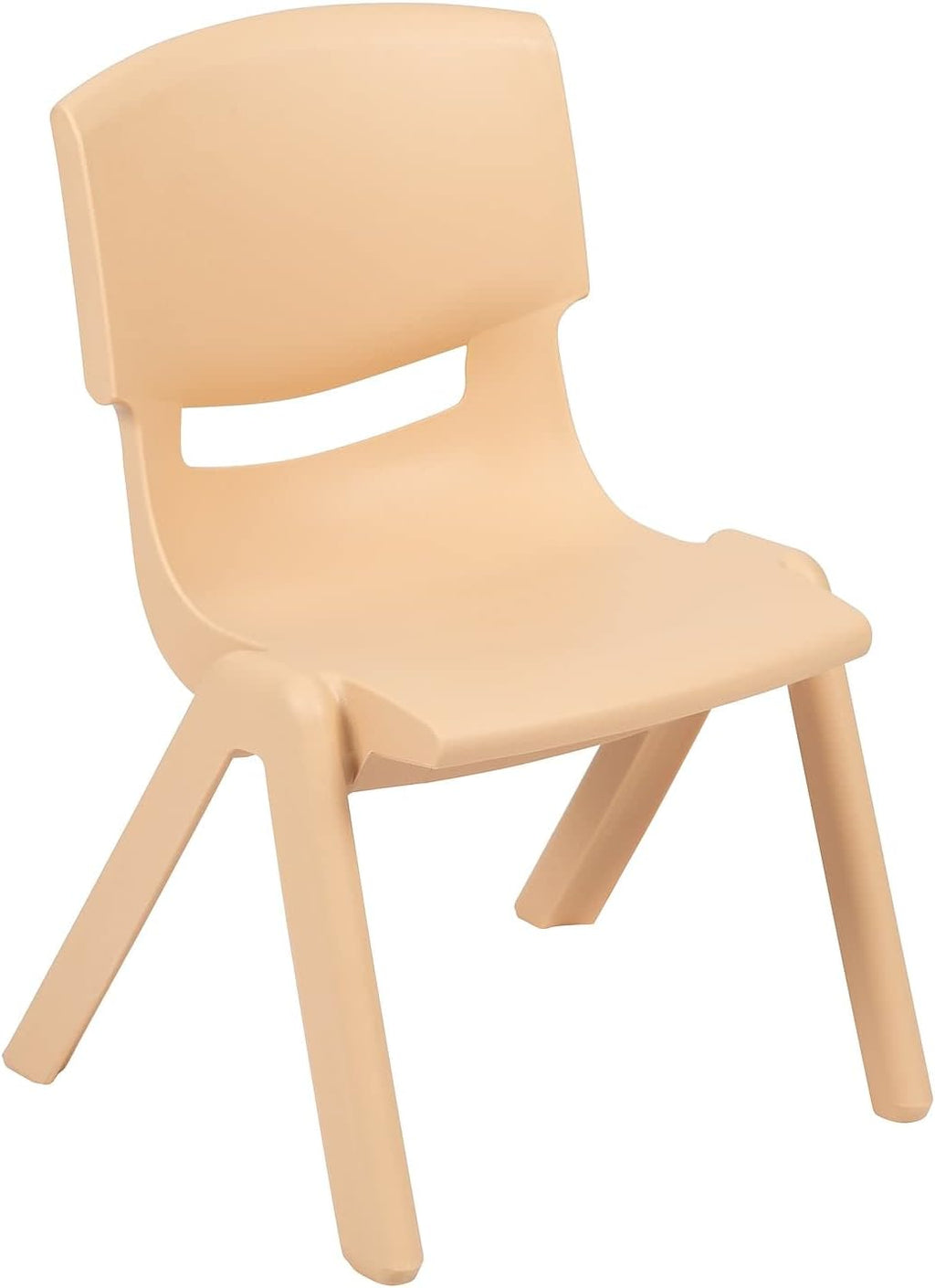 Flash Furniture 26.5x21.75 in Activity Table with 4 Chairs, Natural | Adjustable Height Table, Plastic, Durable Construction, Commercial Use