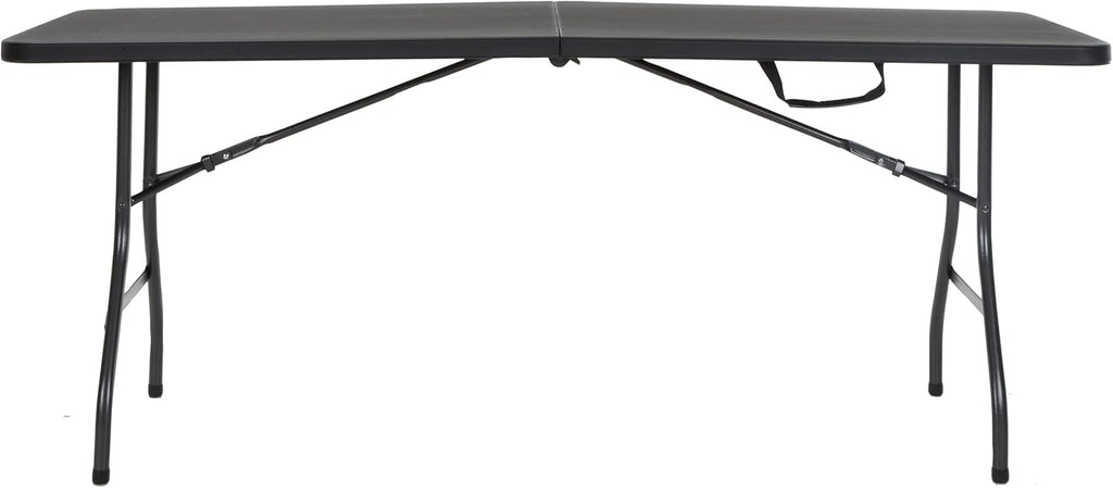 COSCO 6 ft. Fold-in-Half Banquet Table w/Handle, Black