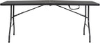 COSCO 6 ft. Fold-in-Half Banquet Table w/Handle, Black