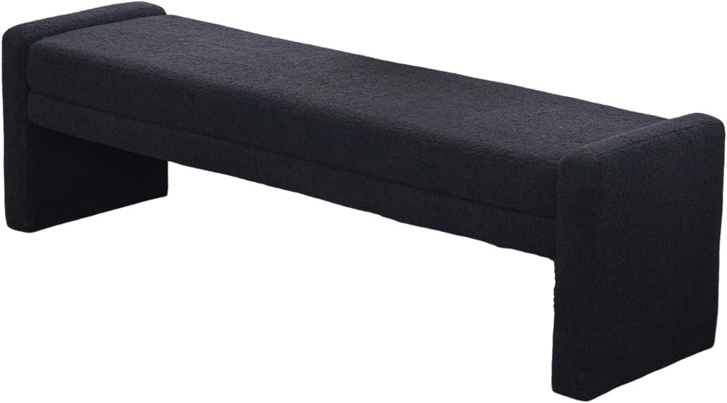 Chifee & Vingol 66.9" W Modern Living Room Bench Upholstered Bedroom Benches End of Bed Bench for Entryway, Dining Room and Living Room,Black
