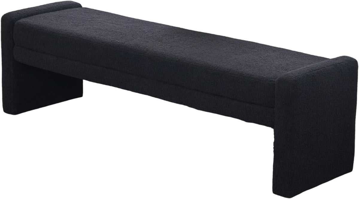 Chifee & Vingol 66.9" W Modern Living Room Bench Upholstered Bedroom Benches End of Bed Bench for Entryway, Dining Room and Living Room,Black