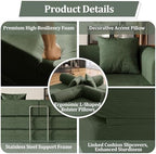 53.15'' Convertible Compressed Corduroy Folding Cloud Sofa Bed, Modern Pull Out Loveseat Sleeper in a Box, 4 in 1 Floor Mattress Futon Cloud Couch, No Assembly Needed, Green, 2 Pillows, Full