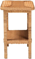 bali & pari Minahasa Bohemian Light Honey Braided Rattan Side Table