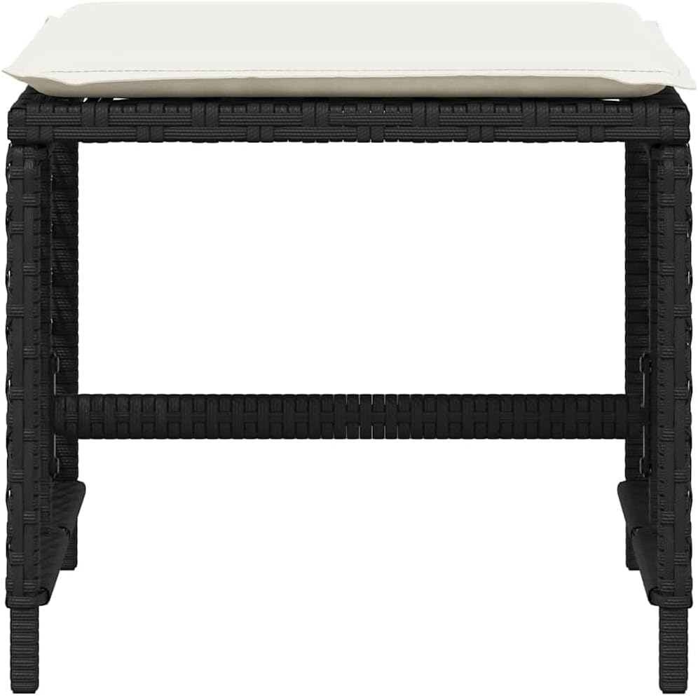 Garden Stool Set of 4 Black 14.2 in