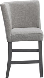 Pemberly Row Counter Corner Bench, 22" W x 22" D x 40" H, Upholstered Back in Gray, Foam-Filled Seat, Nailhead Trim, Rubberwood Frame, Versatile Seating for Kitchen or Dining Room