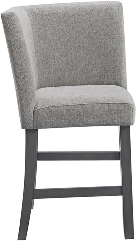 Pemberly Row Counter Corner Bench, 22" W x 22" D x 40" H, Upholstered Back in Gray, Foam-Filled Seat, Nailhead Trim, Rubberwood Frame, Versatile Seating for Kitchen or Dining Room
