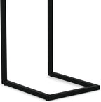 SIMPLIHOME Skyler C-Side Table - 16 inch Wide Solid Mango Wood and Metal Slide-Under Table in Walnut Brown, Industrial Accent Table or End Table for Living Room with Open Frame Design, Assembled