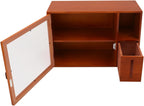 Gdrasuya10 Wooden Countertop Storage Cabinet Kitchen Small Pantry, Kitchen Countertop Organization Storage Shelf Pantry with Door Tabletop Countertop Spice Rack for Dishs, Cups, Bowls