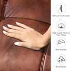 71" Convertible Futon Sofa Bed,Brown Faux Leather Futon Couch,Memory Foam Reclining Sleeper Sofa Bed,Modern Folding Small Loveseat Couches for Living Room,Office,Apartment