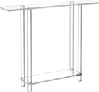 VEVOR Acrylic Narrow Console Table for Entryway, Clear Skinny Entry Side Table, 2-Tier Modern Transparent Sofa End Table, Square Legs, for Hallway, Foyer, Living Room, 7.6" D x 39.4" W x 31.5" H