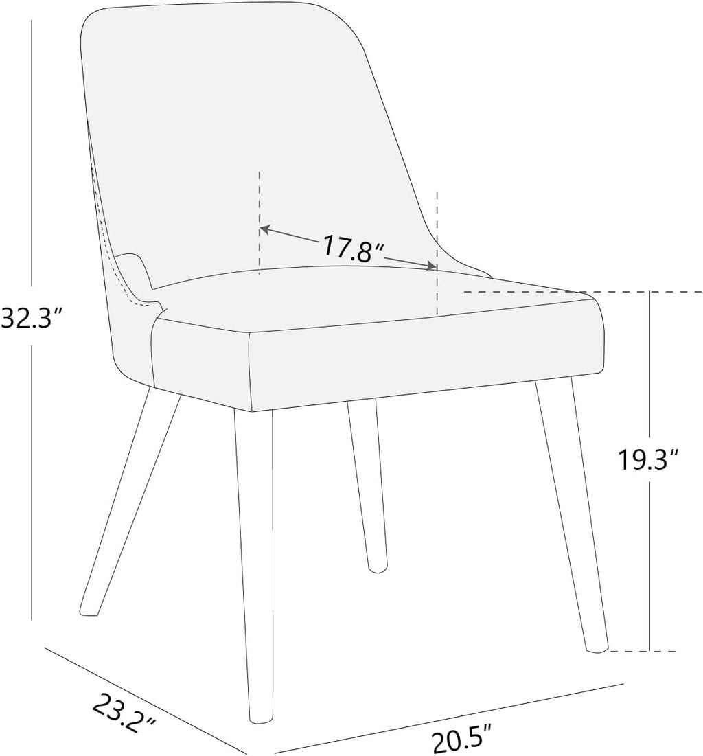 CHITA Mid-Century Modern Dining Chair, Upholstered Fabric Accent Chair for Dining Room, Set of 4,Beige