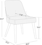 CHITA Mid-Century Modern Dining Chair, Upholstered Fabric Accent Chair for Dining Room, Set of 4,Beige