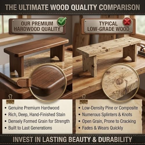 Entryway Bench, 24" to 59" Solid Wood Bench, Wooden Shoe Bench for Entryway, Farmhouse End of Bed Bench for Bedroom, Dining Room, Kitchen, Window Seat, Outdoor Garden Bench Seat