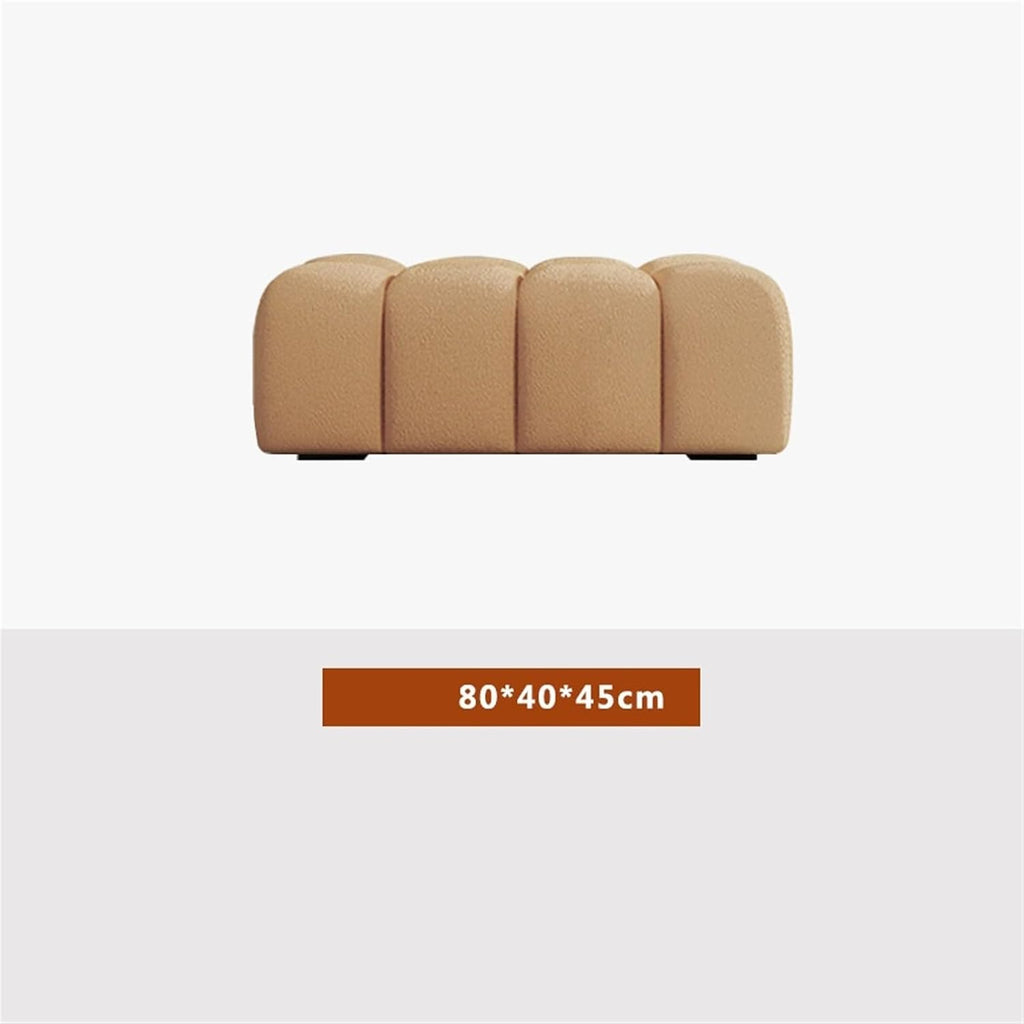 Modern Fabric Bed end Bench Long Bedroom Tatami Mat Dressing Room Sofa Wooden Shoe Changing Stool Entryway(Small)