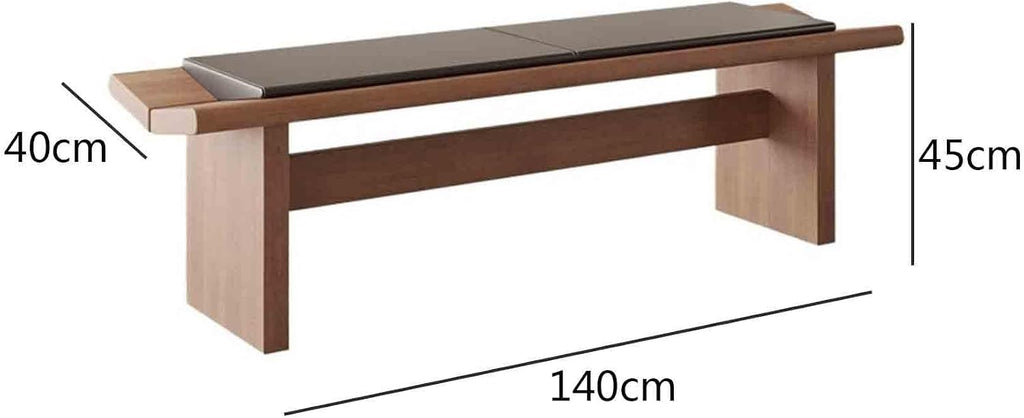 Modern Wooden Long Shoe-Changing Bench for Bedroom Dressing Room Leather Bed end Upholstered Entryway(Medium)