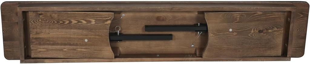 Flash Furniture Hercules 60x12 in Commercial Folding Bench, Rustic | Foldable Locking Legs, Farmhouse, Rustic