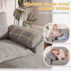 Homall 118.9" L Shaped Cloud Couch, Modular Sectional Sofa for Living Room | Comfy Chenille, Movable Ottoman, 30" Deep Seat, Washable Cover, Sturdy Frame, High-Density Foam, Easy Assembly, Light Grey