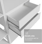 Madesa Kitchen Pantry Storage Rack with 4 Drawers and Open Shelves 78" L Multiuse Modular Cabinet for Kitchen Organization - White