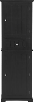 Merax 67.3" Pantry Cabinet with Three Doors & One Drawer, Adjustable Shelves Storage Cupboard for Kitchen/Dining Room/Bathroom, Black