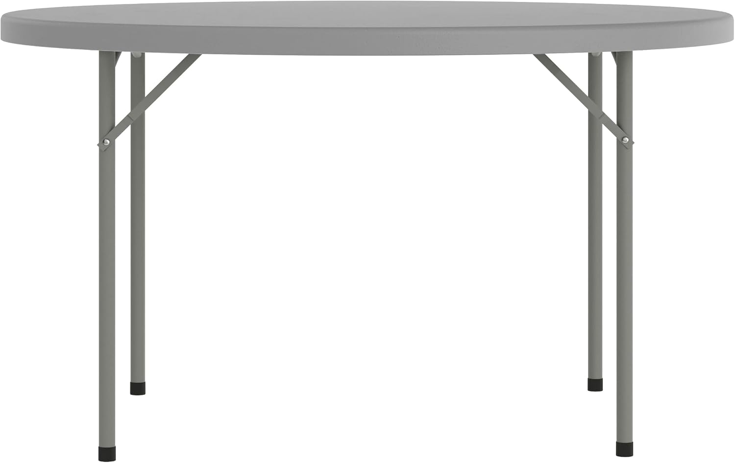 Flash Furniture 4 ft Plastic Round Folding Table, Dark Gray | Durable Construction, Commercial Use