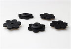 Garden Flag Stoppers, Rubber Garden Flags Pole Holder for Garden Flag Stand Small Black Flower Shape Yard Stoppers Indoor and Outdoor Use (5-Pack)