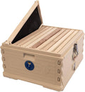 Apimaye Insulated Deep Super with 10 Wood Frames with Premier Double Waxed Foundation. (Tan Body Blue Entrance)