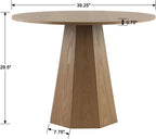 BESTANO 39” Round Solid Wood Dining Table for 4-5 People, Modern Pedestal Dining Kitchen Table, Farmhouse Small Wood Dining Table for Kitchen Easy Assemble, Saving Space, Brown
