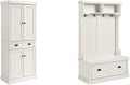 Crosley Furniture Seaside Kitchen Storage Bundle - Pantry Cabinet and Hall Tree Bench