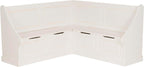 Linon Harris White Corner Breakfast Nook - Nook Only, Table is NOT included! 20.88D x 61.88W x 36.63H in