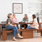 Transformer Table - Extendable Dining Bench, Solid Wood Expandable Seating 1–6, Multifunctional Dining Bench with Integrated Storage, Modern Farmhouse Wood Bench, Mahogany