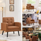 Yaheetech Mid Century Accent Chair Living Room Chair Retro Brown