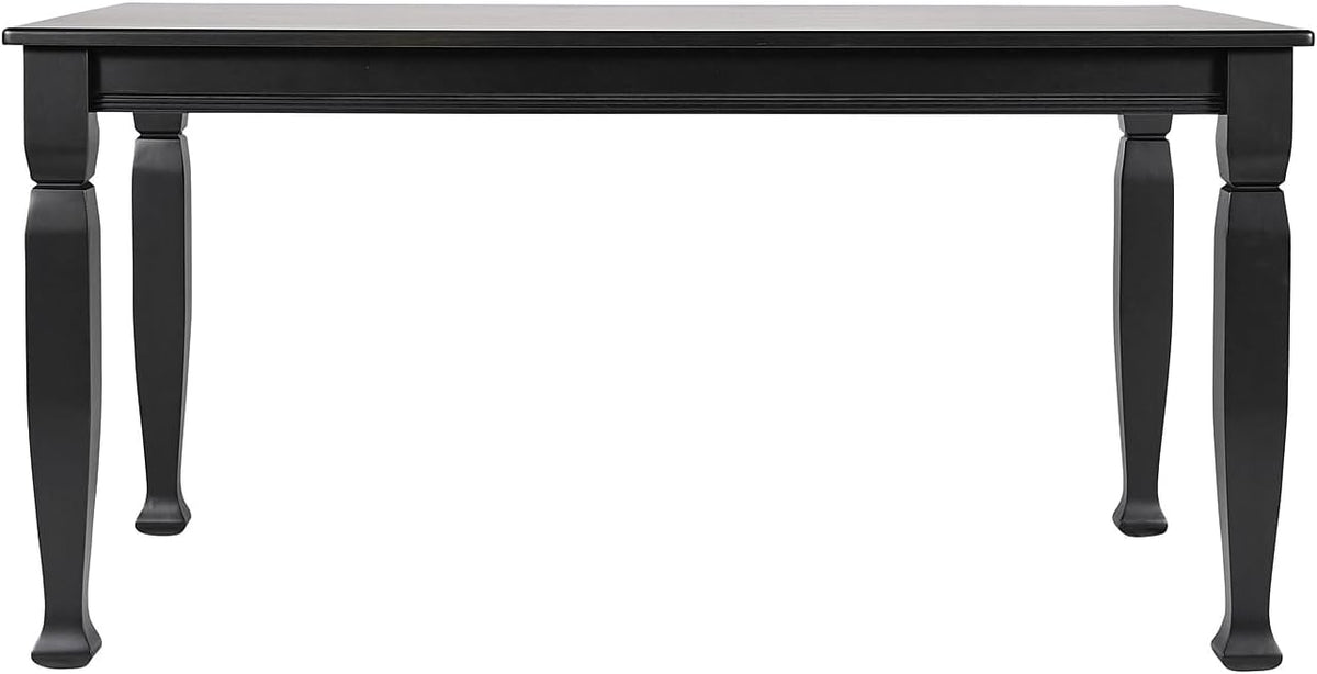 Flash Furniture Grace 60" Solid Wood Dining Table, Commercial Grade Heavy Duty Wood Table, Decorative Turned Legs, Water Resistant Finish, Seating for 6, Black