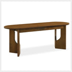 VESCASA 63" L Walnut Wood Oval Dining Table for 6, Solid Wood Kitchen Table with Wooden Legs for Dining Room, Restaurant