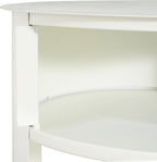 Christopher Knight Home Pomme 3-Tier Metal Small Side Table, Narrow Bedside Table with Sliding Door Cabinet, Bedroom Decoration Organizer, Round End Table with Storage, Space Saving, Matte White