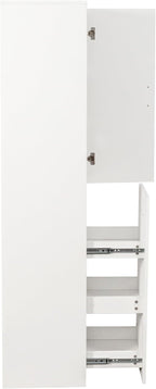 Kitchen Pantry Tall Freestanding Cabinet with 1 Door and 3-Tier Multi-Functional Pull-Out Storage Shelf for Kitchen, Dining Room, Living Room